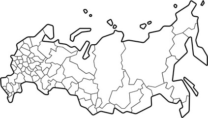 doodle freehand drawing of russia map.