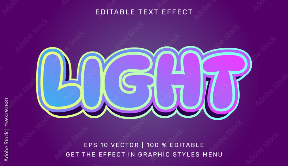 Poster light 3d editable text effect template