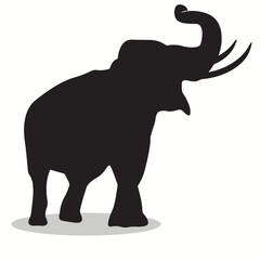 Elephant silhouettes and icons. Black flat color simple elegant Elephant animal vector and illustration.