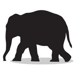 Obraz na płótnie Canvas Pregnant Elephant silhouettes and icons. Black flat color simple elegant Elephant animal vector and illustration.