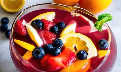 Fototapeta na wymiar fruit salad with berries