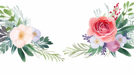 Vector gift card for mother's day. Illustration with flowers in soft pastel colors with copy space.