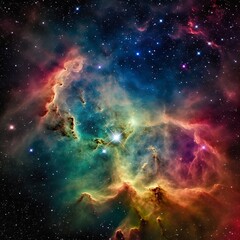 Obraz premium Geheimnisvolles Universum mit Sternennebeln