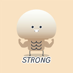 Cute cartoon mushroom character emoji and expression with pose