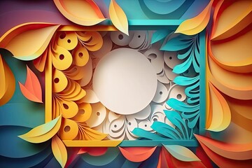 Abstract colorful paper cut background and wallpaper. Generative AI