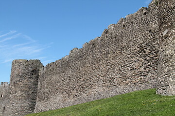 The Turret and Stone Walls of a Ruined Castle.