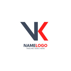 Initial V and K Logo Template