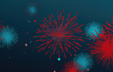 Bright colored art firework on colorful background
