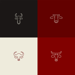 Head of a Bull through Bold Lines