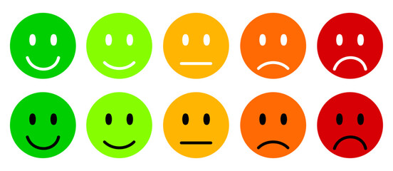 Fototapeta premium Set colored faces emoticon icons, cartoon emoticons - vector