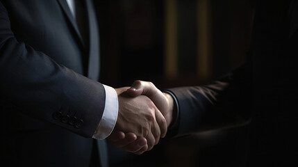 Fototapeta premium Businessman Securing a Solid Handshake for Success generative ai