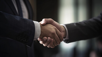 Businessman Shaking Hands in a Profound Business Deal generative ai