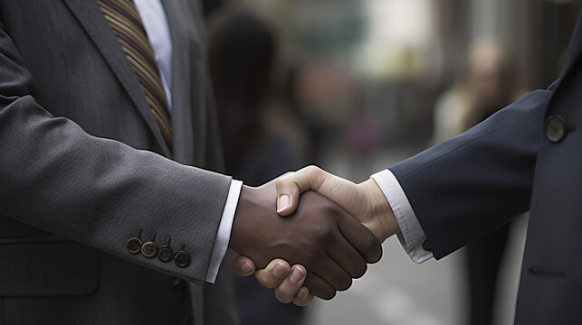 Businessman Shaking Hands in a Dynamic Business Environment generative ai