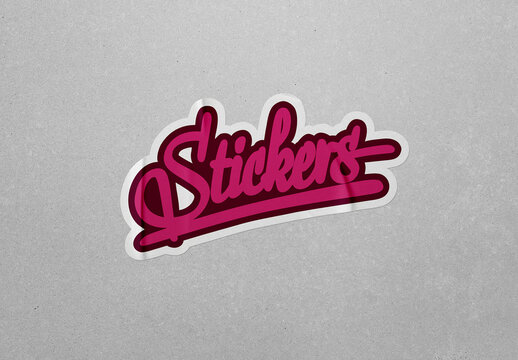 Sticker Mockup Template Paper Texture Round Rectangle Square