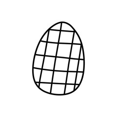 Cute decorated Easter egg isolated on white background. Vector hand-drawn illustration in doodle style. Perfect for holiday designs, cards, logo, decorations.