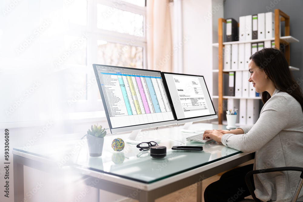 Poster using corporate invoice spreadsheet