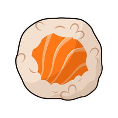 Sushi maki with salmon on a white background. Japanese cuisine.  © Юлия Викленко