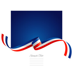 France flag vector. World flags and ribbons. French flag ribbon on abstract color background © simbos