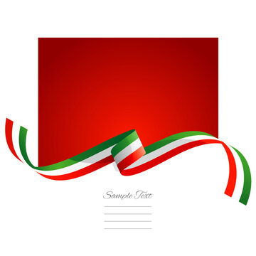 Italy flag vector. World flags and ribbons. Italian flag ribbon on abstract color background