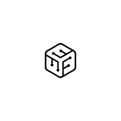  F hexagon Logo black and white