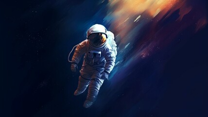 Fototapeta na wymiar abstract astronaut in space painting generative ai