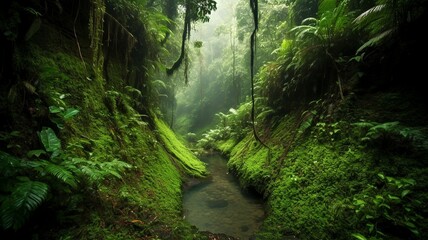 rain forest river green hell generative ai