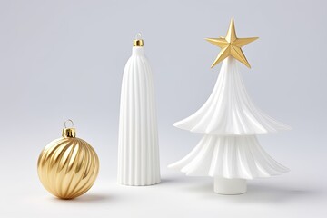 Christmas tree ornament, white background. Generative AI