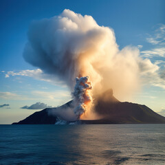 sunset in the volcano