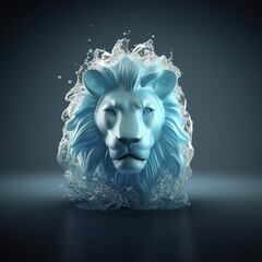 lion made of water liquid