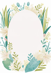 2d flat colorful Easter invitation card white background,Generative AI