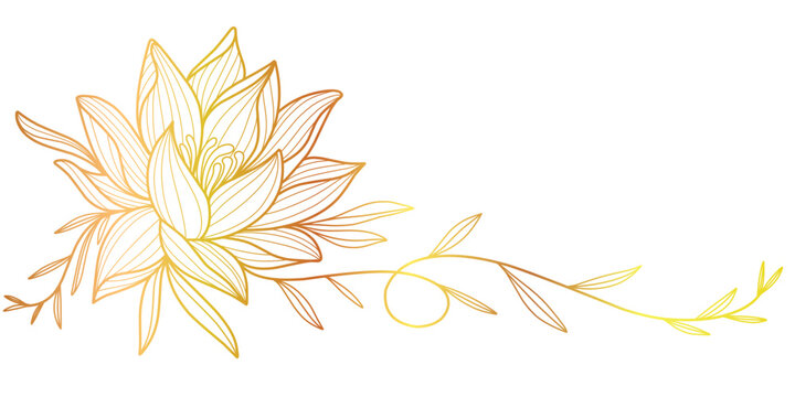 Lotus line art style, vesak day vector illustration