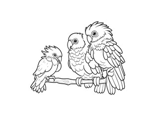 parrots sitting on branch vector