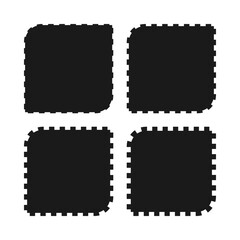Notch Edge Square Leaf Icon Set