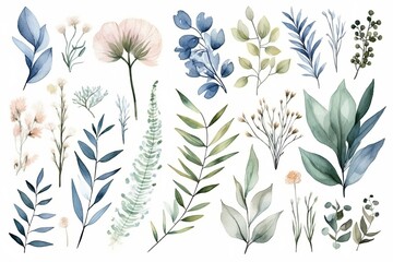 blue and white flowers, decorative plants