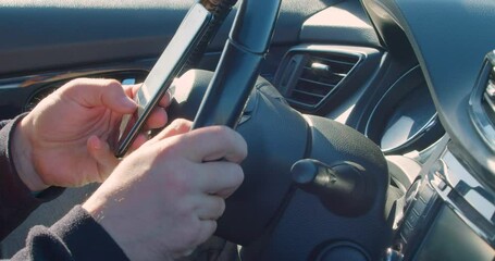 Dangerous driving with smartphone.