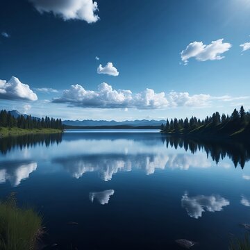 A serene lake reflecting the blue sky and fluffy white clouds overhead

Generative AI