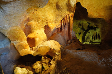 rock formations inside the stone well cave in taşkuyu tarsus mersin