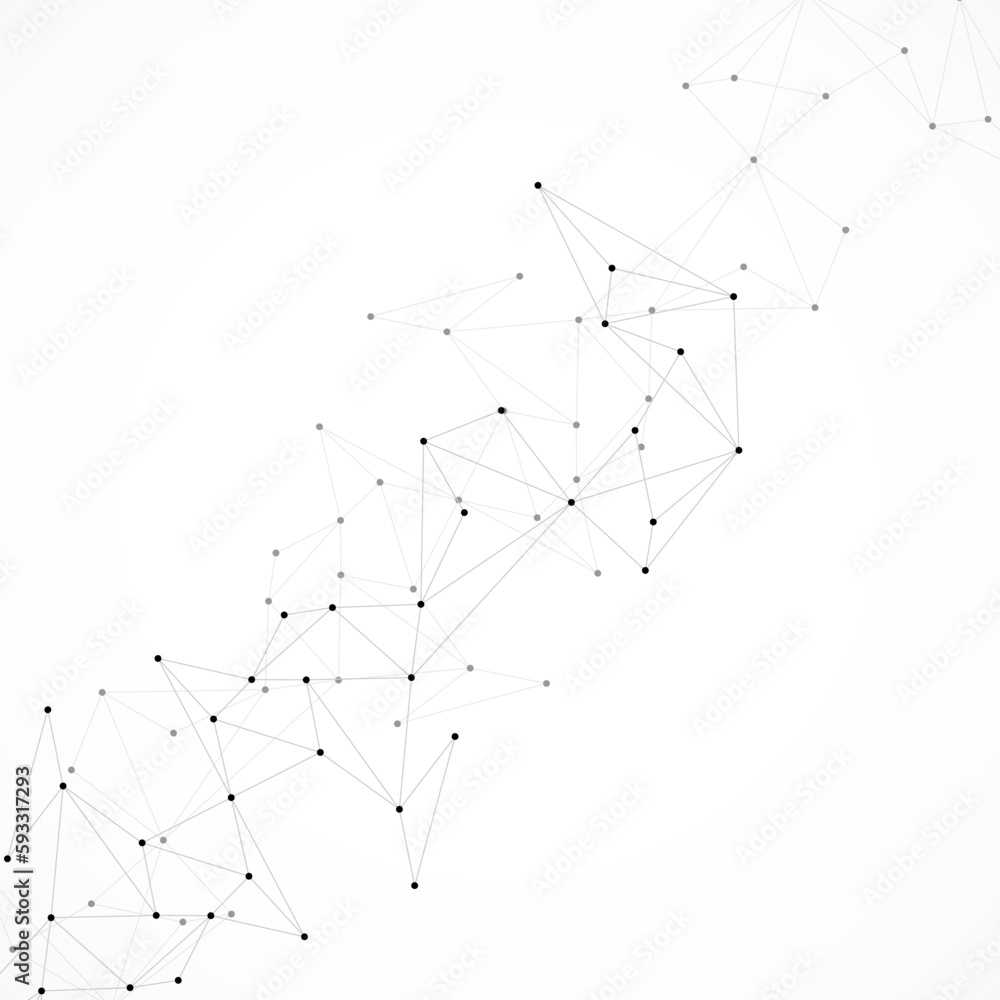 Poster vector illustration of minimalistic design with connecting the dots and lines. abstract geometric ba