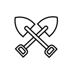 Shovel icon vector logo template.
