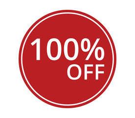 100% of discount. Discount price. Special offer discount.The concept of the social network.Vector illustration.