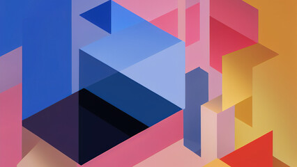 Multi pattern colored Desktop Illustartive wallpaper, AI