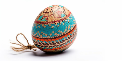 Artisanal Striped Easter Egg with Attention to Detail - Generative Ai