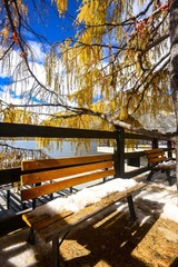 Spectacular scenery in the high mountains of western Sichuan, China, with different seasons