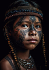 Young Tribal Girl Portrait-Generative AI
