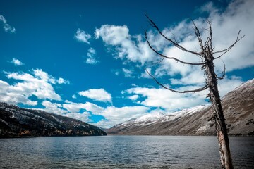 Spectacular scenery in the high mountains of western Sichuan, China, with different seasons