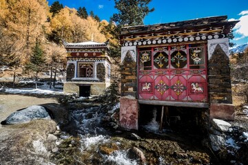 The water wheel and prayer wheel of Tibetan Buddhism