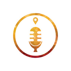 podcast location Vector microphone icon. Flat design style. Made in vector eps 10