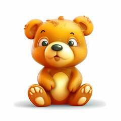 Plakat cute baby bear cartoon. Generative AI