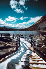 Spectacular scenery in the high mountains of western Sichuan, China, with different seasons