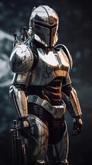 Fototapeta premium knight in armour space Generative AI